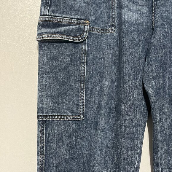 Womens Cargo Jogger Jeans L Streetwear Grunge Utility Normcore Hip Hop Urban - Picture 5 of 9